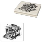 Antieke typemachine Lithografie Rubberstempel (Gestempeld)