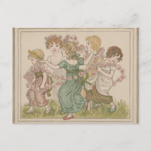 Antieke Valentijnkaart, Kate Greenway, ca. 1880 Briefkaart