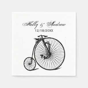 Antieke Velocipede Penny Farthing Fiets Bicycle Bi Servet
