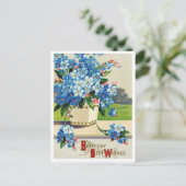 Antieke Verjaardagsansichtkaart Briefkaart (Staand voorkant)