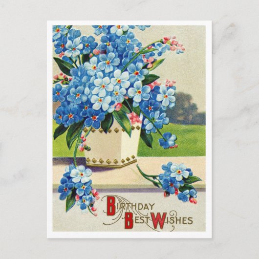 Antieke Verjaardagsansichtkaart Briefkaart (Voorkant)