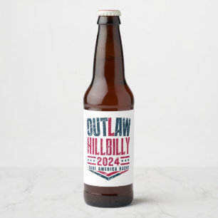 Antieke verkiezingen Outlaw Hillbilly Amerikaanse  Bier Etiket