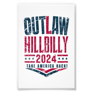 Antieke verkiezingen Outlaw Hillbilly Amerikaanse Foto Afdruk