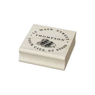Antieke Verrekijker Tekening Naam Retouradres Rubberstempel