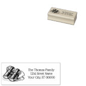 Antieke verrekijker tekening naam retouradres  	rubberstempel (Gestempeld)