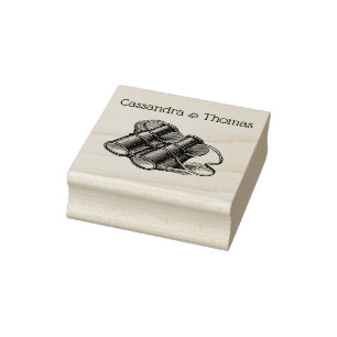Antieke verrekijker Tekenkaart Naam Rubberstempel