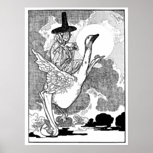 Antieke Victoriaanse Mother Goose van Charles Robi Poster