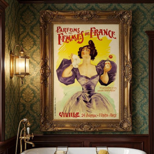 Antieke Victoriaanse tijdperk 1896 Franse parfumad Poster