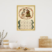 Antieke Victoriaanse tijdperk Kate Greenaway's kal Poster (Keuken)