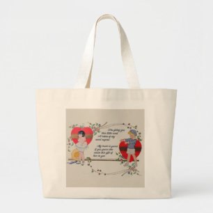 Antieke Victoriaanse Valentijnskaart Kunst Retro K Grote Tote Bag