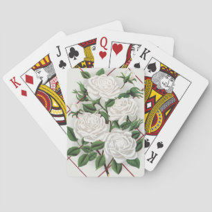 Antieke Victoriaanse Witte Klimroos Tuin Pokerkaarten