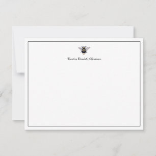 Antieke Vintage Bij Elegante Script Personalized Notitiekaartje