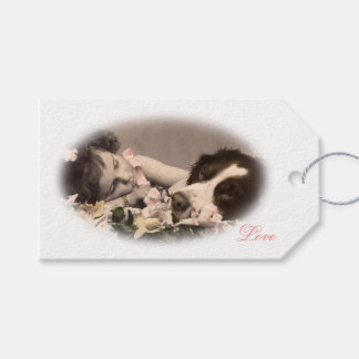 Antieke vintage fotocalligrafie tag FromMyDesk Cadeaulabel