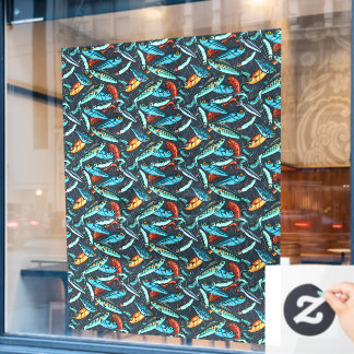 Antieke Vishaken en Visgerei Sportwinkel Raamsticker