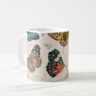 Antieke Vlinder Illustratie: 1820 Goudsmid Koffiemok