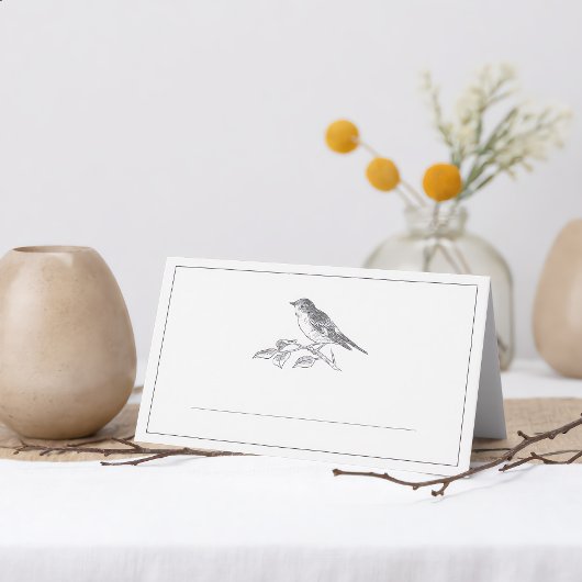 Antieke vogel zwart-wit blanco trouwset