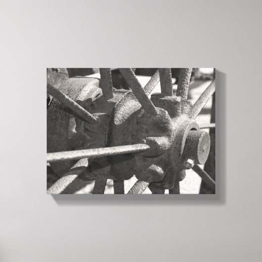 Antieke Wagenwiel Canvas Afdruk (Voorkant)