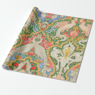 Antieke Walter Crane Kaketoe en Pauw Kunst Cadeaupapier
