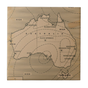 Antieke weerkaart van Australië Tegeltje