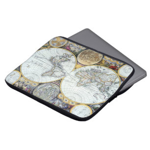 Antieke wereldkaart, Atlas Maritimus door John Sel Laptop Sleeve