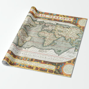 Antieke Wereldkaart door Abraham Ortelius 1587–159 Cadeaupapier