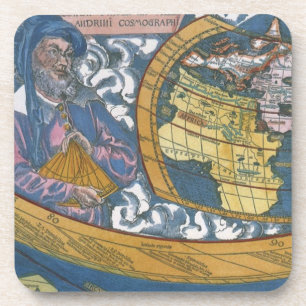 Antieke Wereldkaart met Claudius Ptolemaeus, 1507 Bier Onderzetter