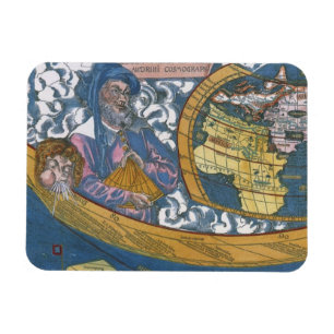 Antieke Wereldkaart met Claudius Ptolemaeus, 1507 Magneet
