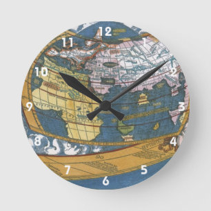 Antieke Wereldkaart met Claudius Ptolemaeus, 1507 Ronde Klok