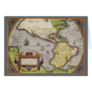 Antieke Wereldkaart van de Amerika's, 1570