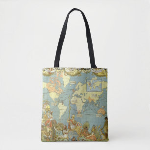 Antieke Wereldkaart van het Britse Rijk, 1886 Tote Bag