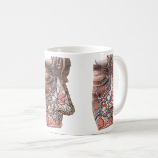 Antieke wetenschap Menselijke anatomie, gezicht me Koffiemok (Voorkant rechts)