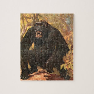 Antieke wilde dieren, Gorilla of Grote Aap door CE Legpuzzel