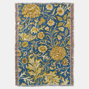 Antieke William Morris Cherwell Blauwe Bloem Kunst Deken