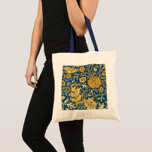 Antieke William Morris Cherwell Blauwe Bloem Kunst Tote Bag
