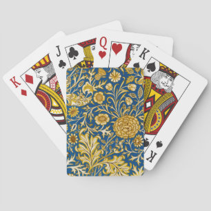 Antieke William Morris Cherwell Blauwe Bloemkunst Pokerkaarten
