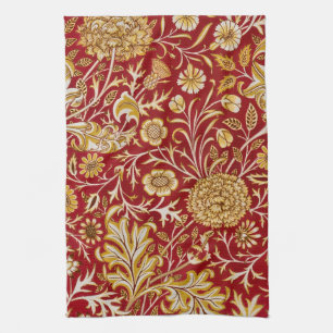 Antieke William Morris Cherwell Rode Bloem Kunst Theedoek