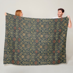 Antieke William Morris Roos en Lelie Fleece Deken