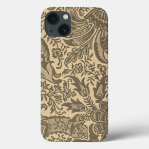 Antieke William Morris Sepia Tane Botanische iPhone 13 Hoesje