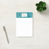 Antieke William Morris Turquoise Botanische Monogr Post-it® Notes (Kantoor)