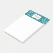 Antieke William Morris Turquoise Botanische Monogr Post-it® Notes (Schuin)
