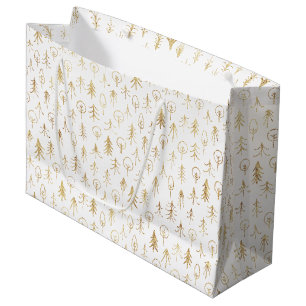 Antieke Winter Goud Patroon Witte Grote Cadeautas
