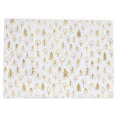 Antieke winter gouden patroon witte grote cadeauta groot cadeauzakje (Achterkant)