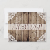 Antieke witte kant bruiloft RSVP (Voorkant)