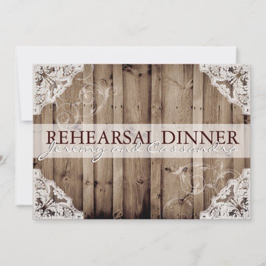Antieke witte kant trouwrepetitie kaart (Voorkant)