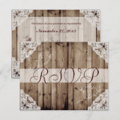 Antieke witte kanten trouw-RSVP RSVP Kaartje (Voorkant / Achterkant)