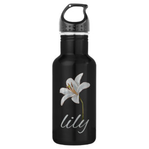 antieke witte lelie bloem retro bloemstuk waterfles