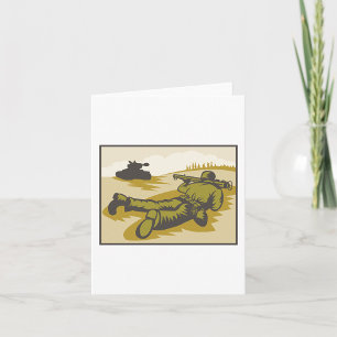 Antieke WW2-Bazooka-soldaat en tank Kaart