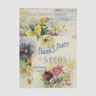Antieke zaadcatalogus, 1895, beschrijvende jaarlij tissuepapier