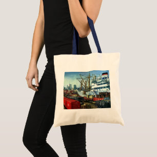 Antieke Zakelijke, Aangemeerde Vrachtschip Transpo Tote Bag