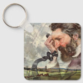 Antieke Zakelijke Alexander Graham Bell Telefoon Sleutelhanger (Voorkant)